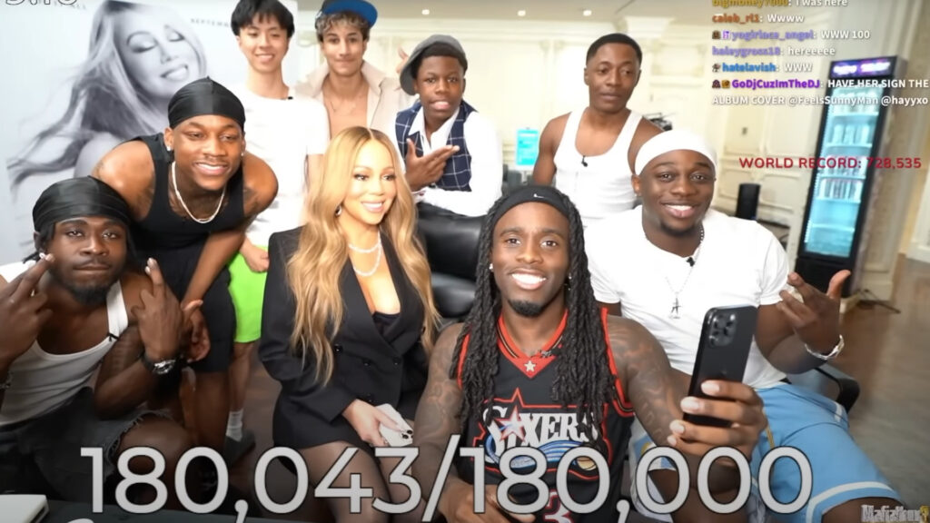 Mariah Carey and Kai Cenat during Mafiathon 3