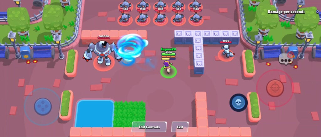 The image is a screenshot from the mobile game Brawl Stars. It shows the Super attack of the brawler Mina.