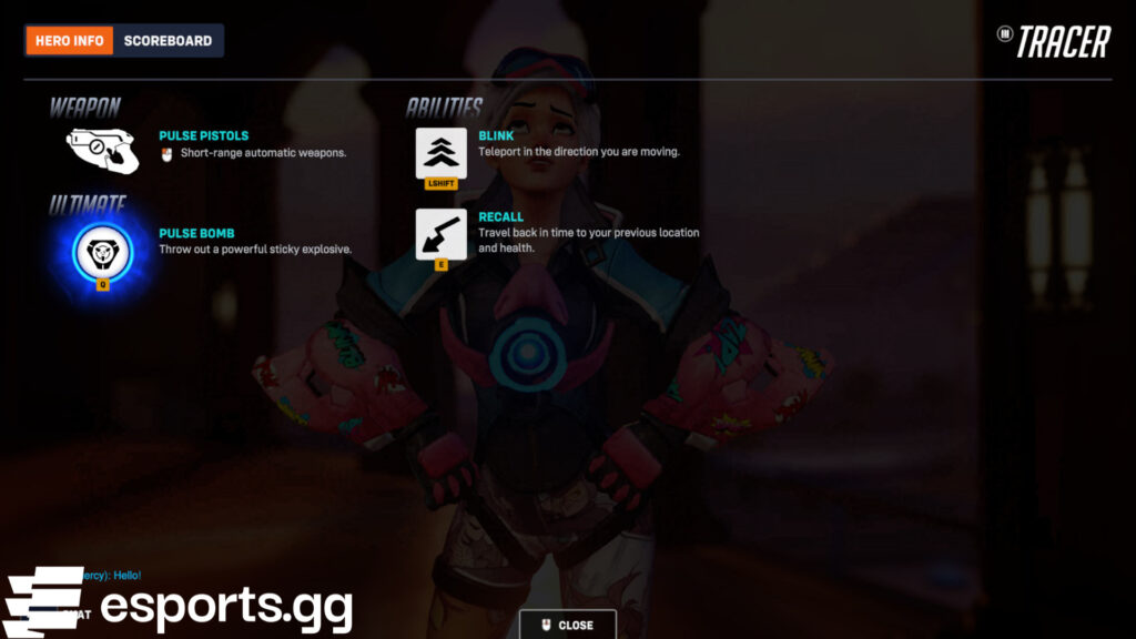 Tracer's kit (Screenshot via esports.gg)