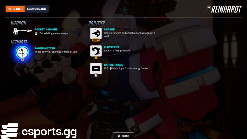 Reinhardt's kit (Screenshot via esports.gg)