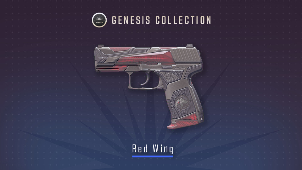 It’s the official poster for the CS2 skin P2000 | Red Wing. It’s part of the Genesis Collection in Counter-Strike.