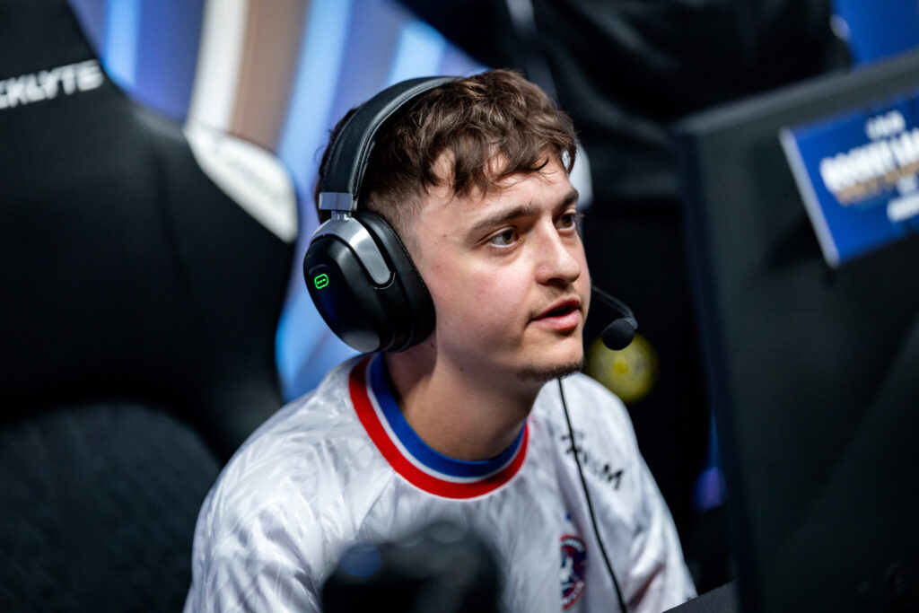 It’s a photo of the Rocket League player ExoTiiK from Team Vitality during the RLCS 2025 World Championship.