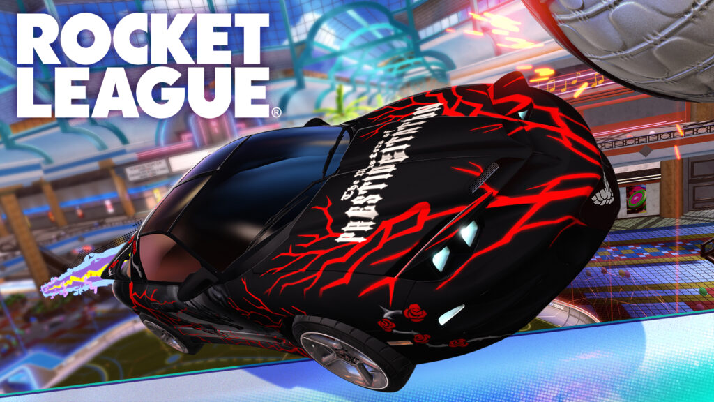 The image features the Rocket League car Pontiac Firebird, which is available via the Rocket Pass Premium of Season 20.