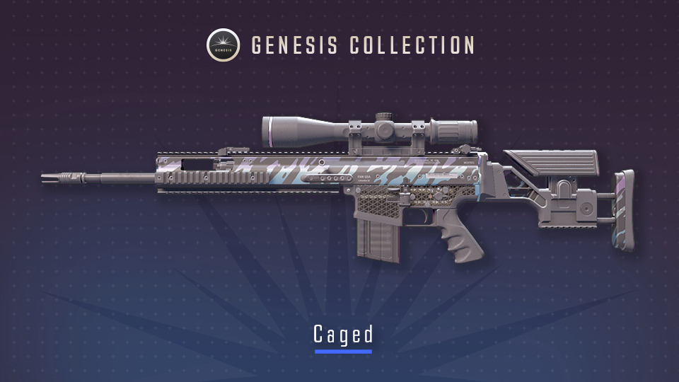 It’s the official poster for the CS2 skin SCAR-20 | Caged. It’s part of the Genesis Collection in Counter-Strike.