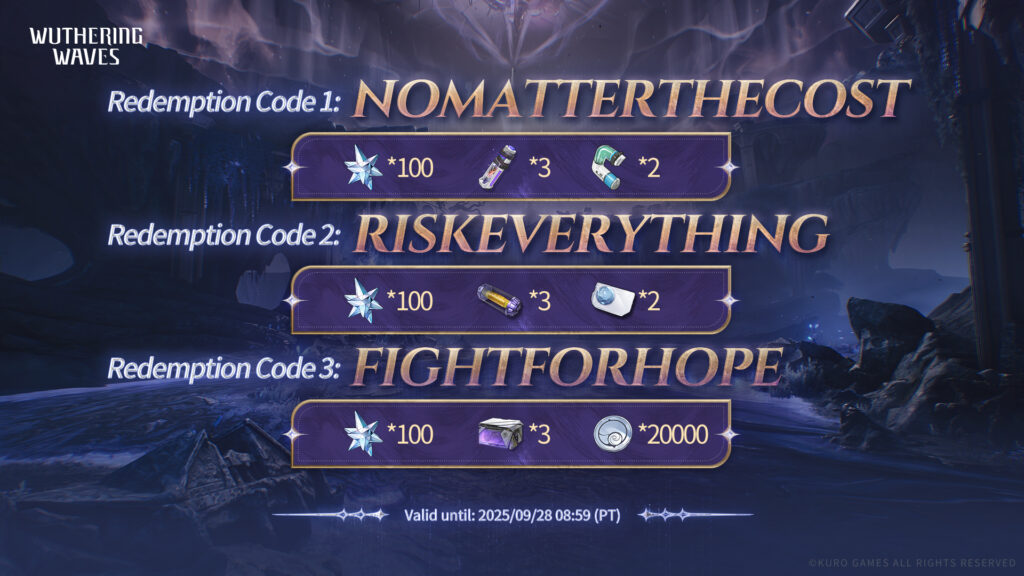 The image lists codes to redeem in-game resources in Wuthering Waves. They are from the WuWa 2.7 stream.