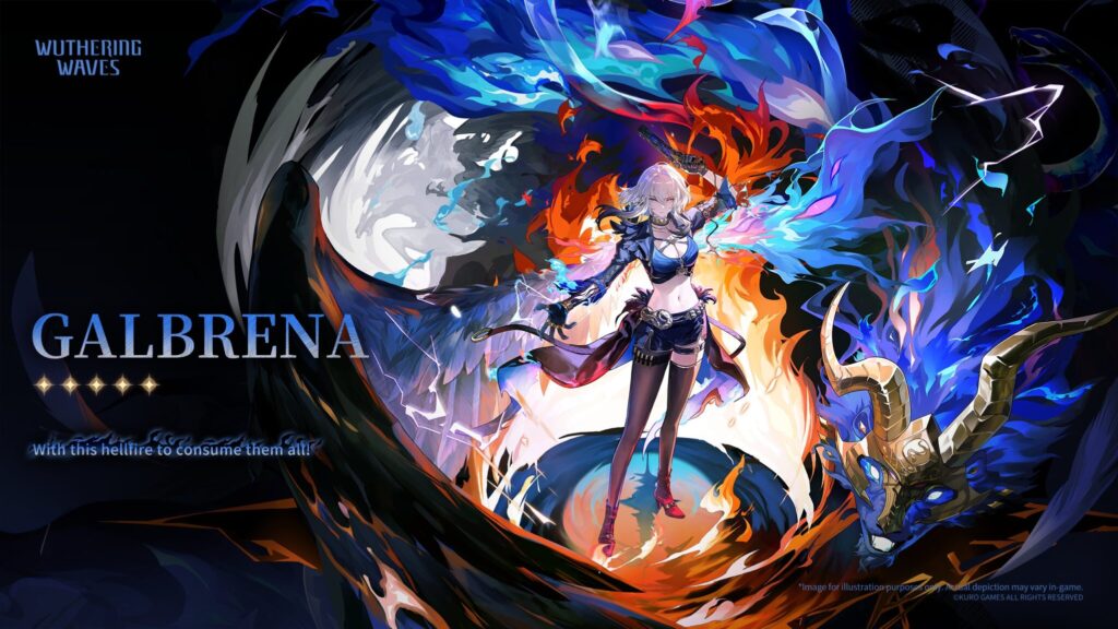 It’s the official art poster for the character Galbrena in the game Wuthering Waves — for the Version WuWa 2.7.