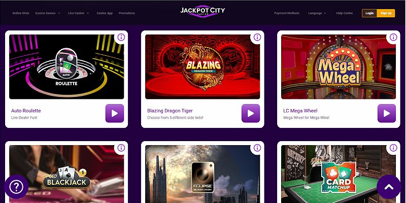Jacktop Casino Live Spel Interface