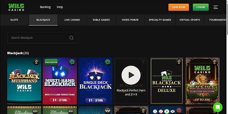 Wild Casino USA - Blackjack