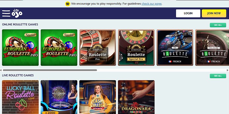 PlayOJO Casino CA - Roulette