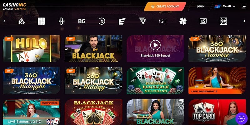 Casinonic Casino AU - Blackjack
