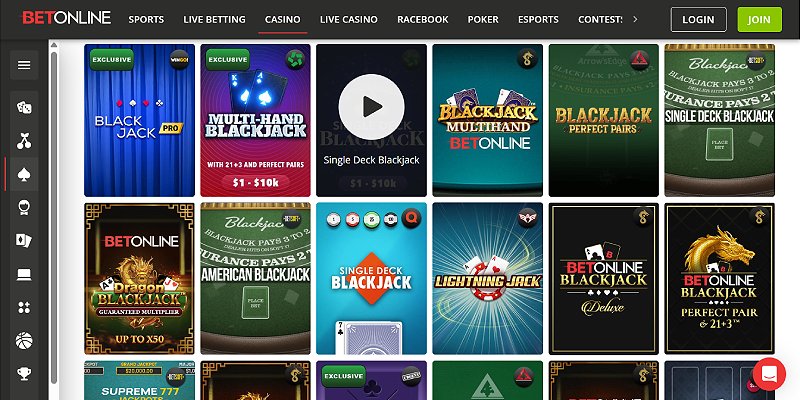 BetOnline Casino US - Blackjack