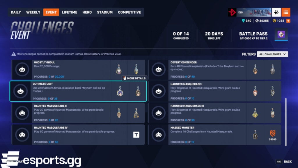 Overwatch 2 Haunted Masquerade rewards