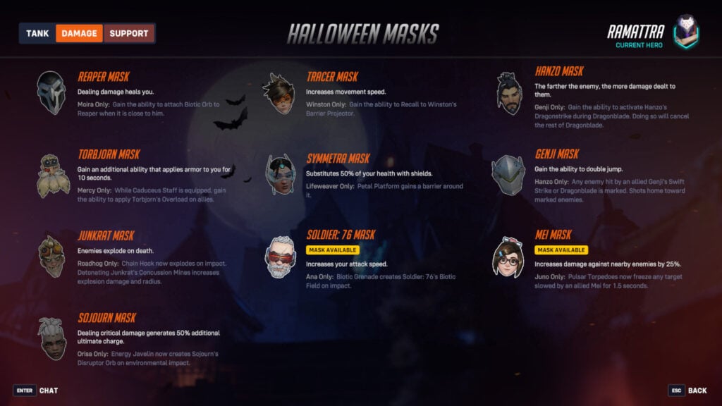 Overwatch 2 Haunted Masquerade masks and abilities