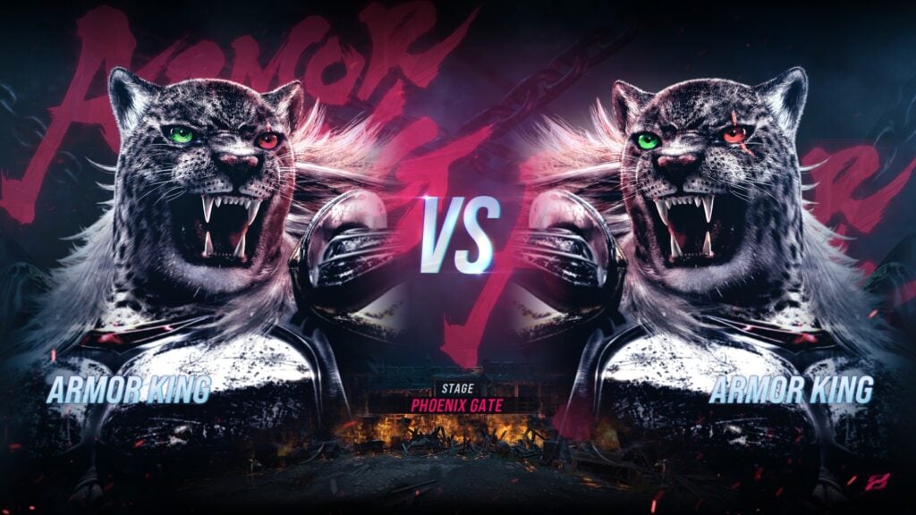 The pre-match screen - two Armor Kings in TEKKEN 8.