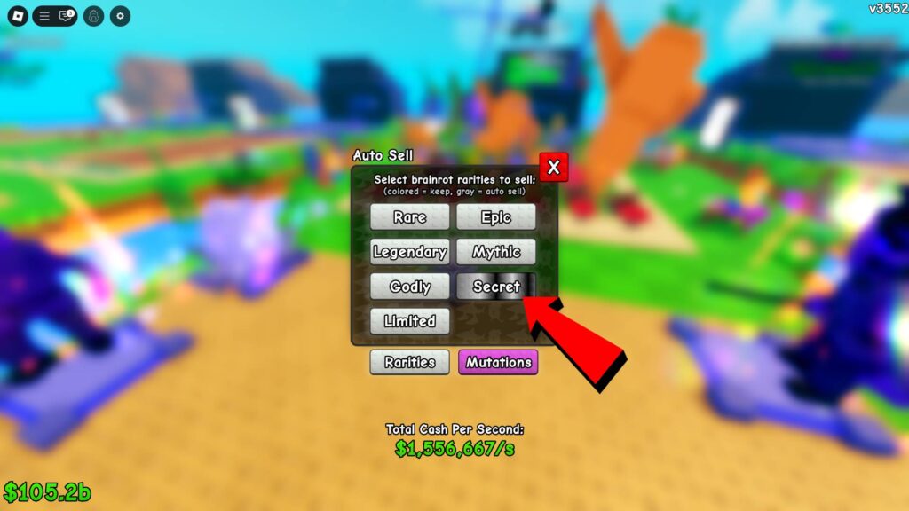 Auto Sell feature in Plants Vs Brainrots