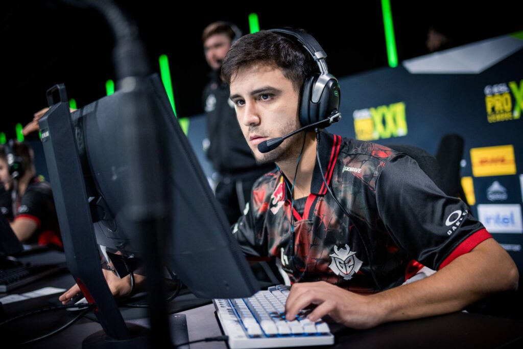 It’s a photo of the CS2 team G2 Esports at the event ESL Pro League Season 22 Stage 1.