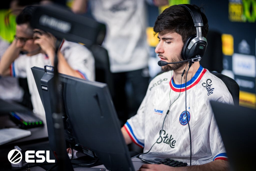 It’s a photo of the Counter-Strike esports player flameZ from Team Vitality at the ESL Pro League Season 22.