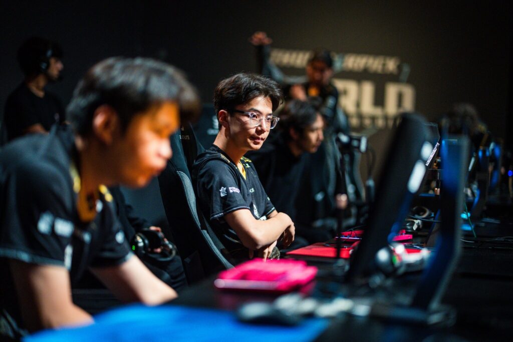 It's a photo of the CS2 esports player Techno4K from The MongolZ at the Thunderpick World Championship 2025.