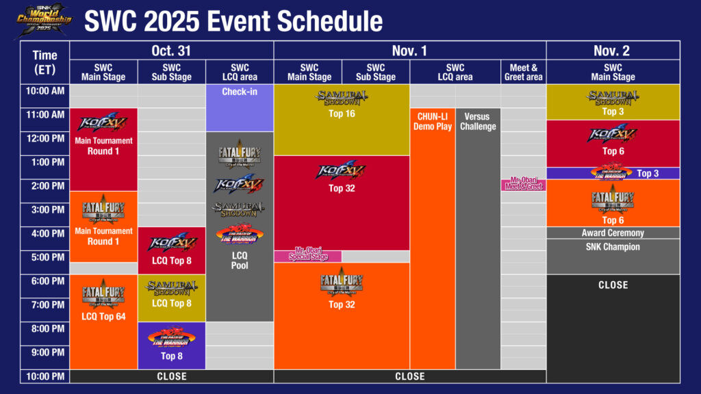 SWC 2025 schedule at DreamHack Atlanta 2025