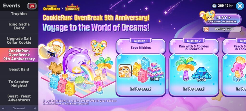 Cookie Run Kingdom x OvenBreak 9th Anniversary Rewards