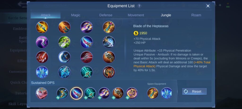 MLBB Dyrroth Recommended Item Build