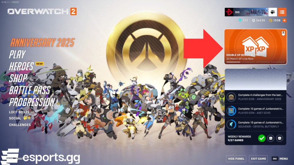 Overwatch 2 double XP