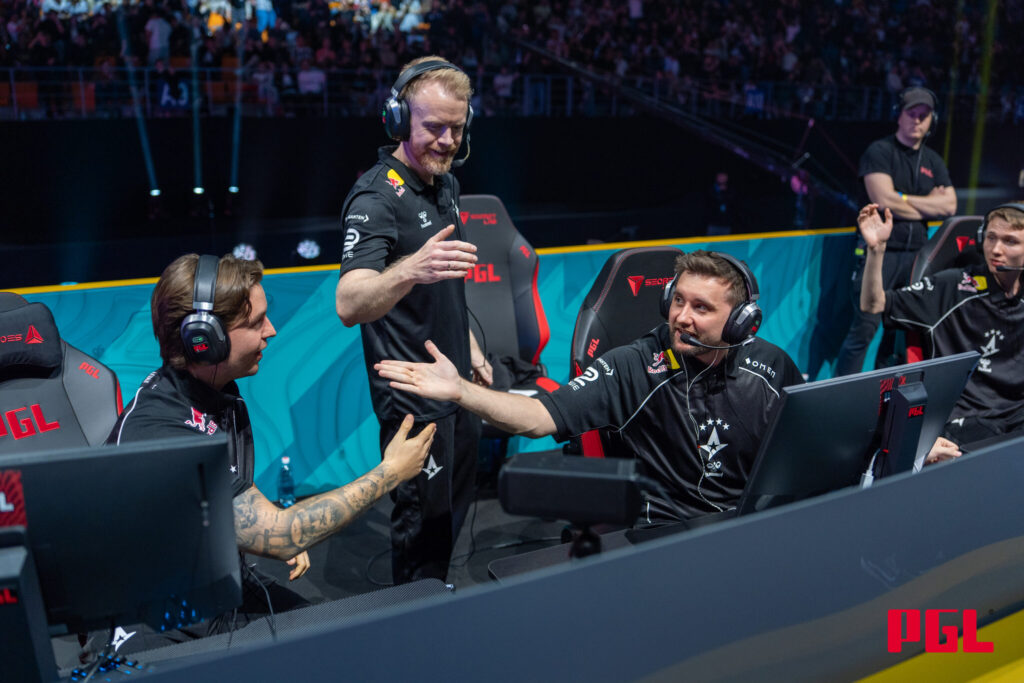 It’s a photo of the CS2 team Astralis at the esports event PGL Astana 2025.
