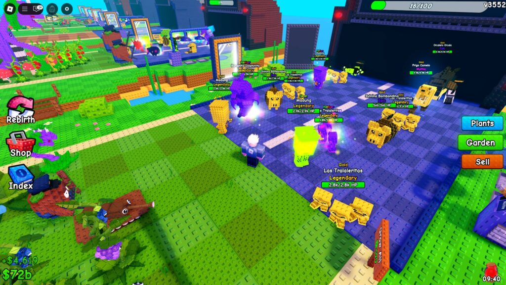 Plant Vs Brainrot's Riot Potion in effect