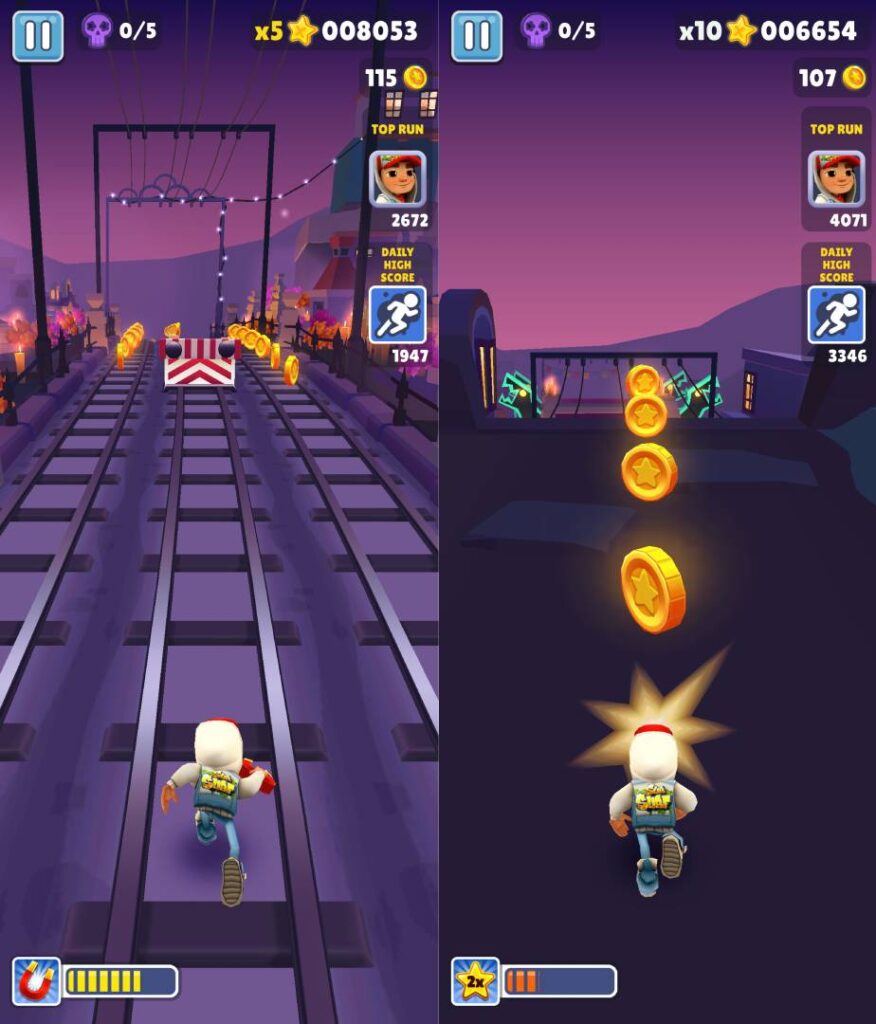 The image shows Mexico Halloween track in Subway Surfers.