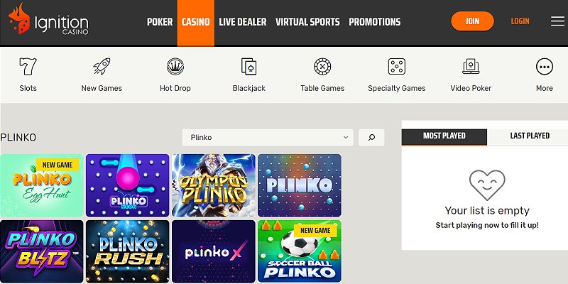 Ignition Casino US - Plinko