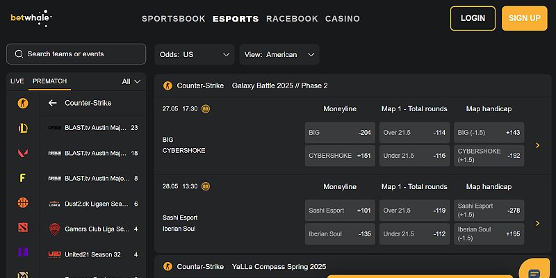 BetWhale Sports US - CS2