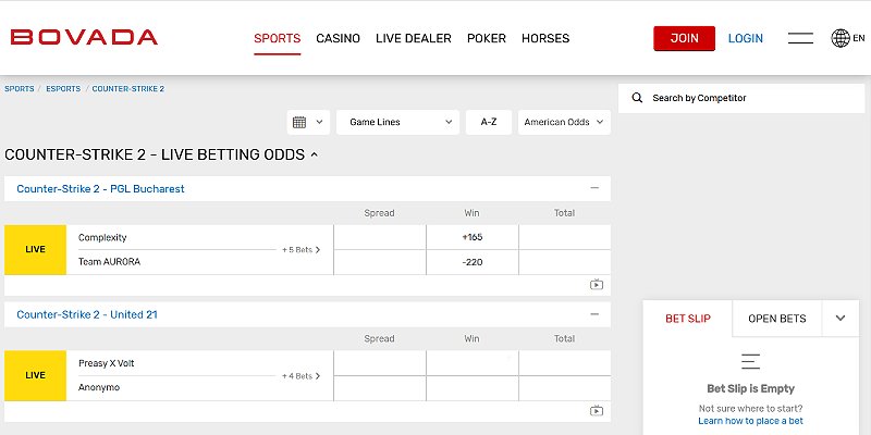 Bovada Sports US - CS2