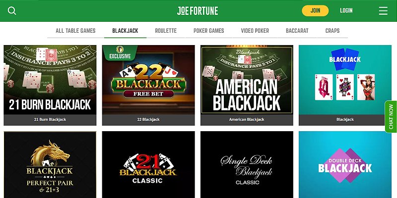 Joe Fortune Casino AU - Blackjack