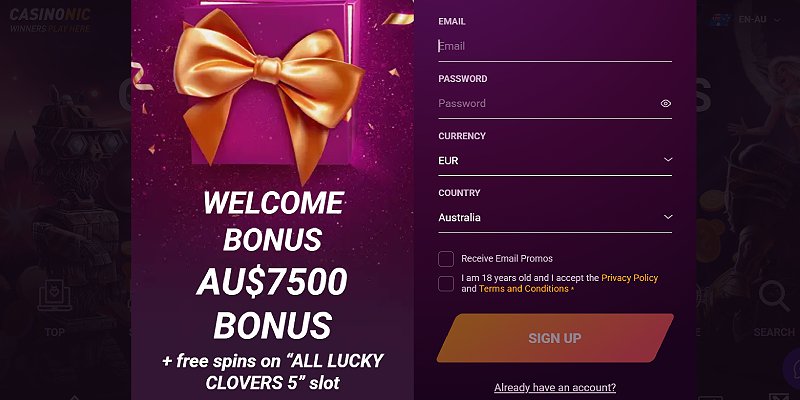 Casinonic AU - Welcome Bonus