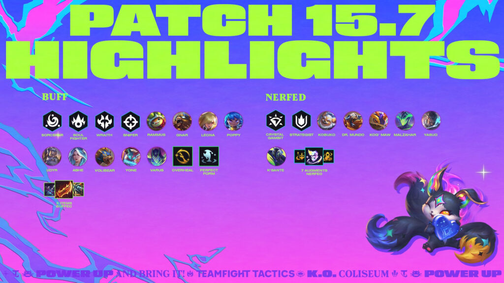 TFT patch 15.7 notes