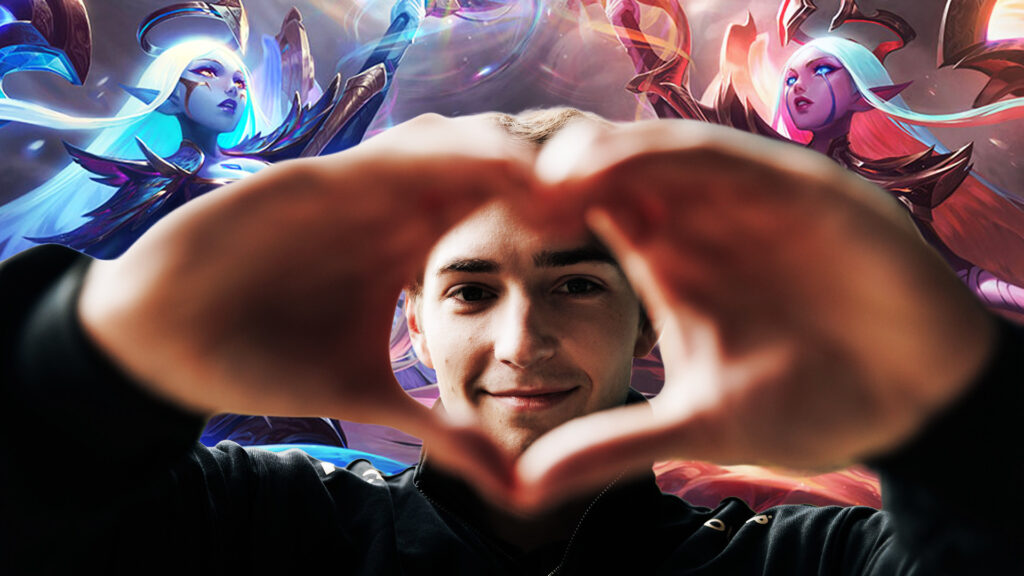 Busio locked in Soraka in game 2 of G2 vs FlyQuest. (Photo via Christina Oh/Riot Games, edited by esports.gg)