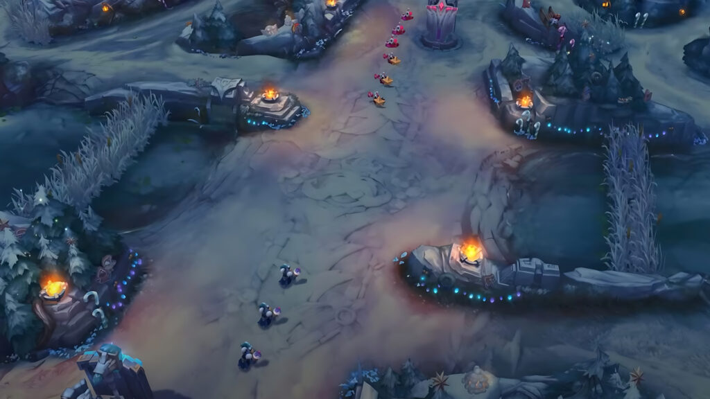 Mid lane in the Winter map 