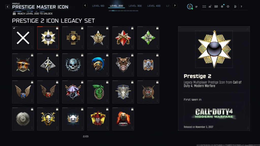 Black Ops 7 Prestige 2 Icons