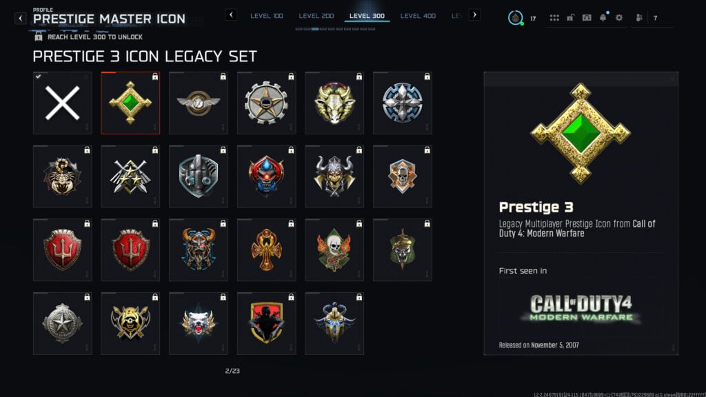 Black Ops 7 Prestige 3 Icons