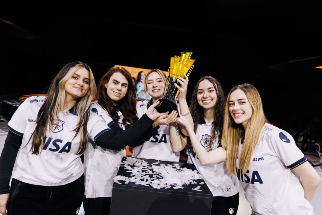 Team Liquid with the VALORANT GCC 2025 trophy (Photo by Christina Oh/Riot Games)