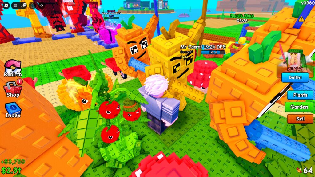 A mutated Mr Carrot in Plants Vs Brainrots