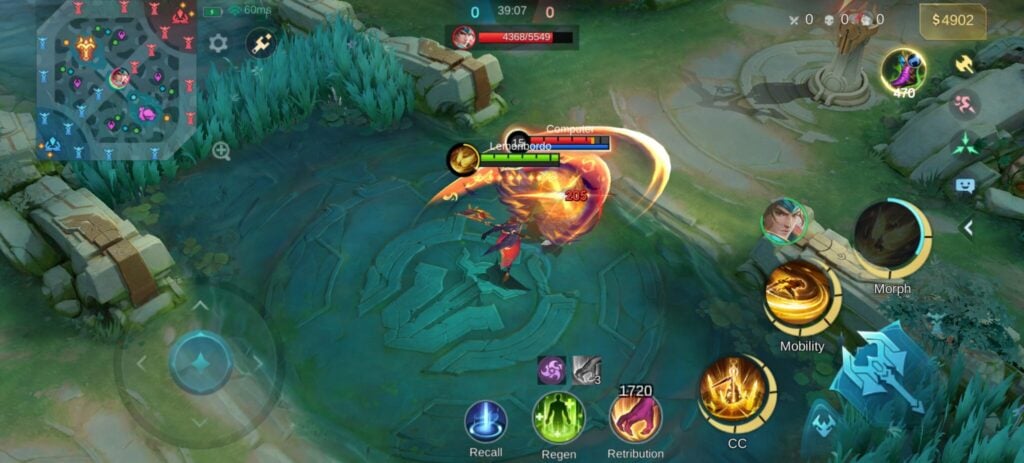 Basic attack between skill casts to regenerate sacred orbs