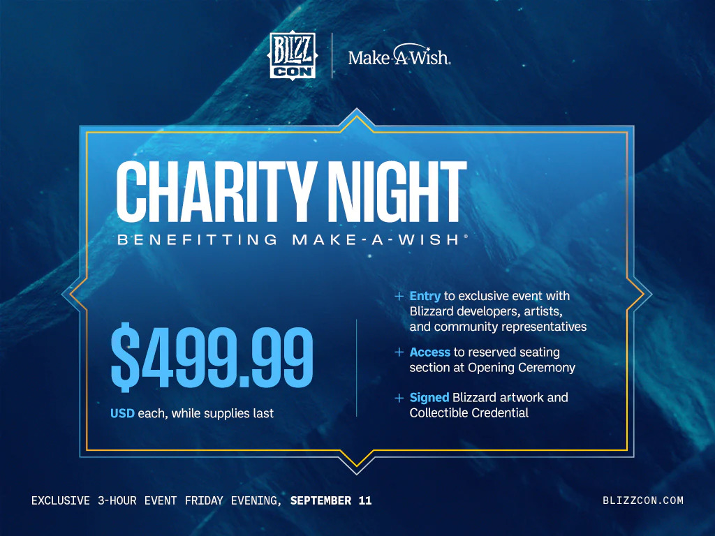 BlizzCon Charity Night 2026 tickets