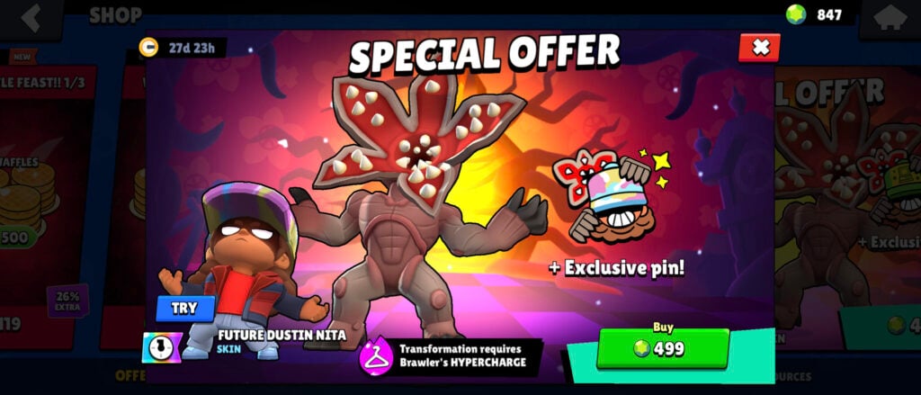 It’s a screenshot from the Brawl Stars Shop: with the Dustin Nita skin during the Stranger Things event.