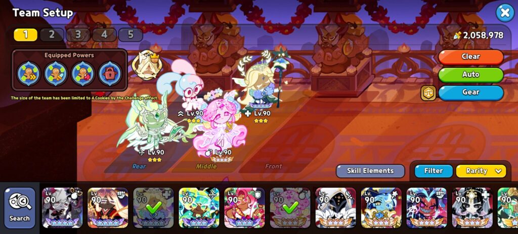 CRK Abyss of the Four team for Burnt Spice Cookie Boss