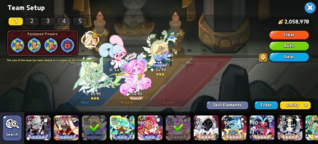 CRK Abyss of the Four team for Mystic Flour Cookie Boss