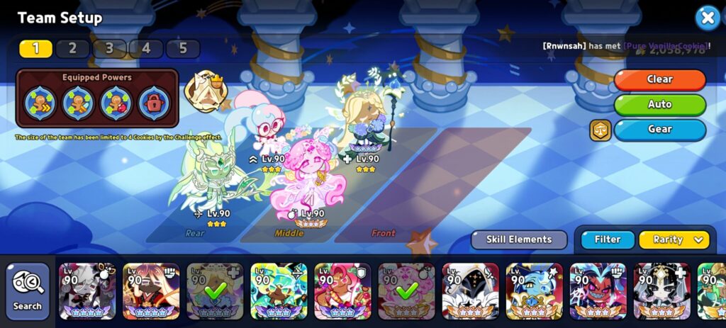 CRK Abyss of the Four team for Shadow Milk Cookie Boss