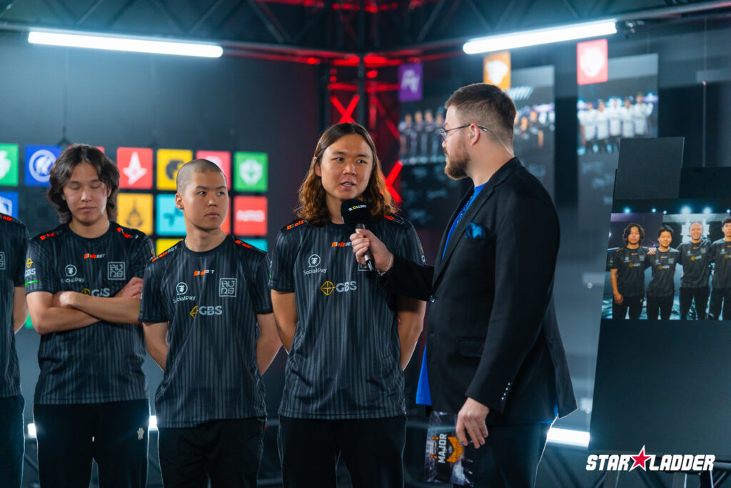The photo features the Counter-Strike 2 players from the team The Huns at the esports tournament CS2 StarLadder Budapest Major 2025.