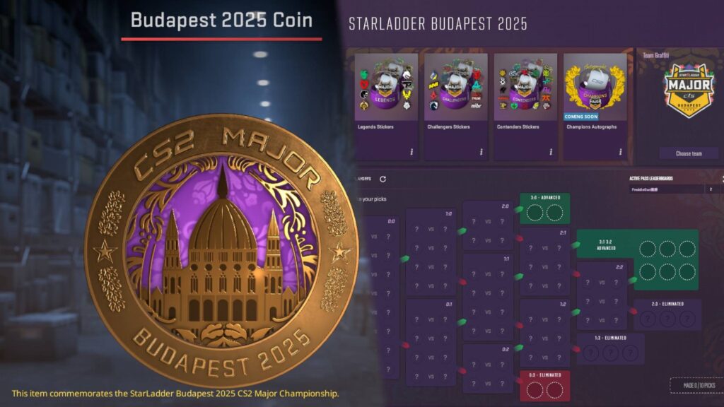 Pick’Ems of the Budapest Major: Diamond coin, stickers, and Souvenirs