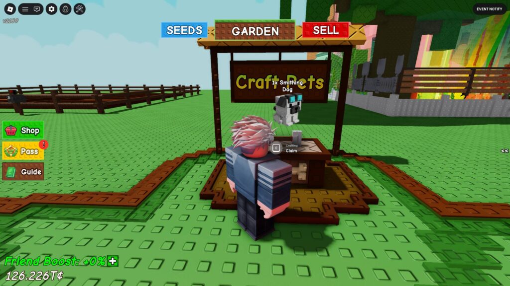 Claiming a newly-crafted Smithing Dog